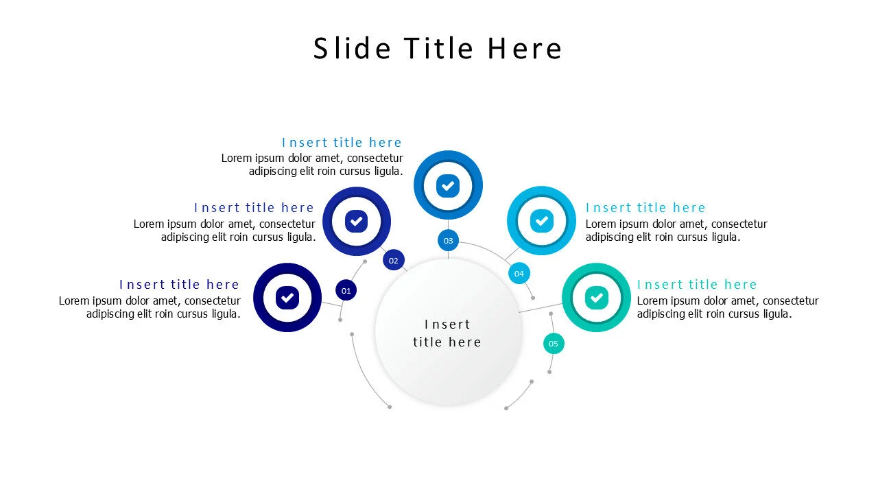 5 points minimal branching infographic