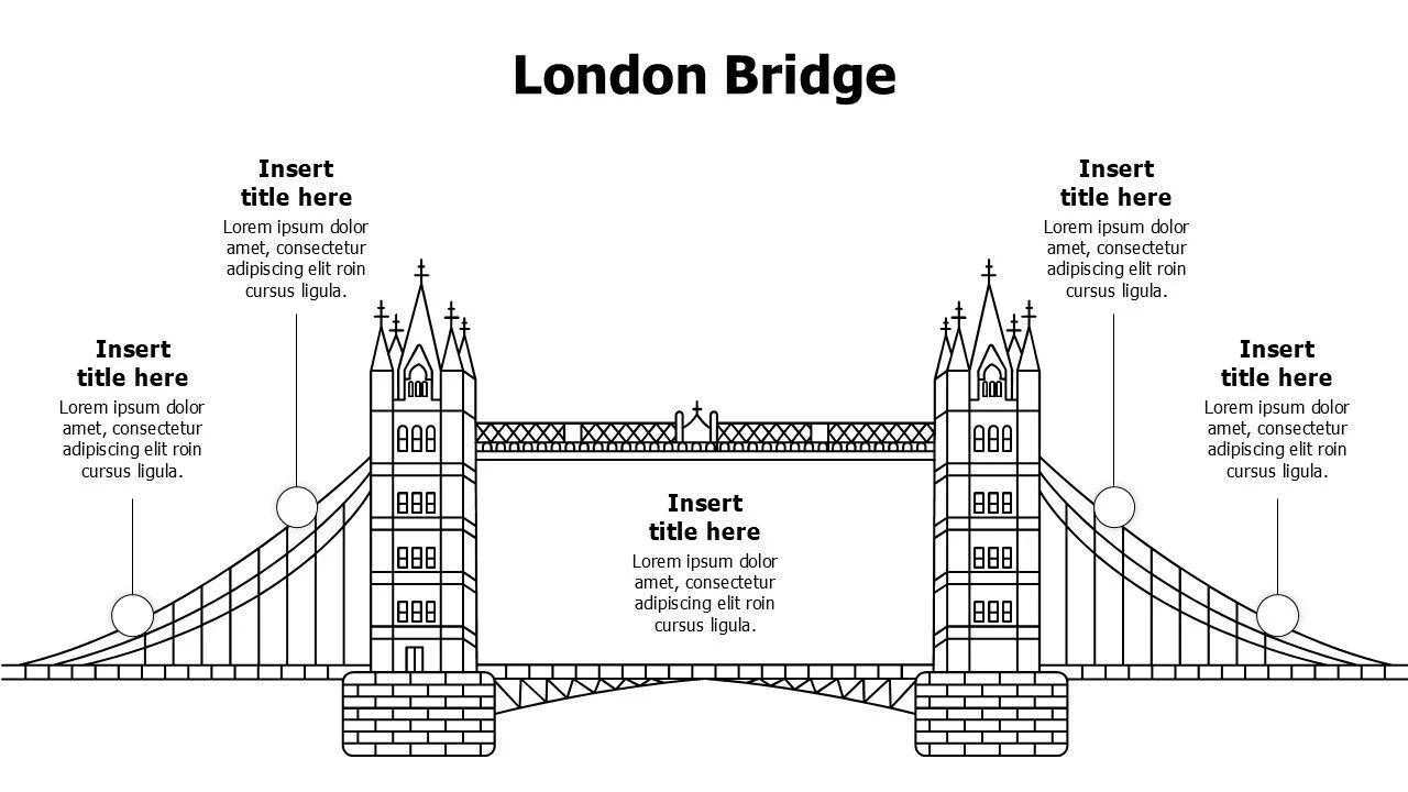 5 points outline London Bridge infographic
