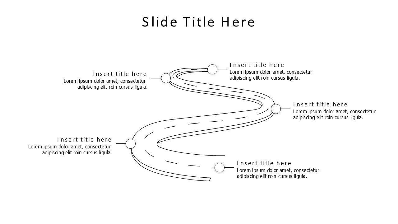 5 points outline roadmap infographic