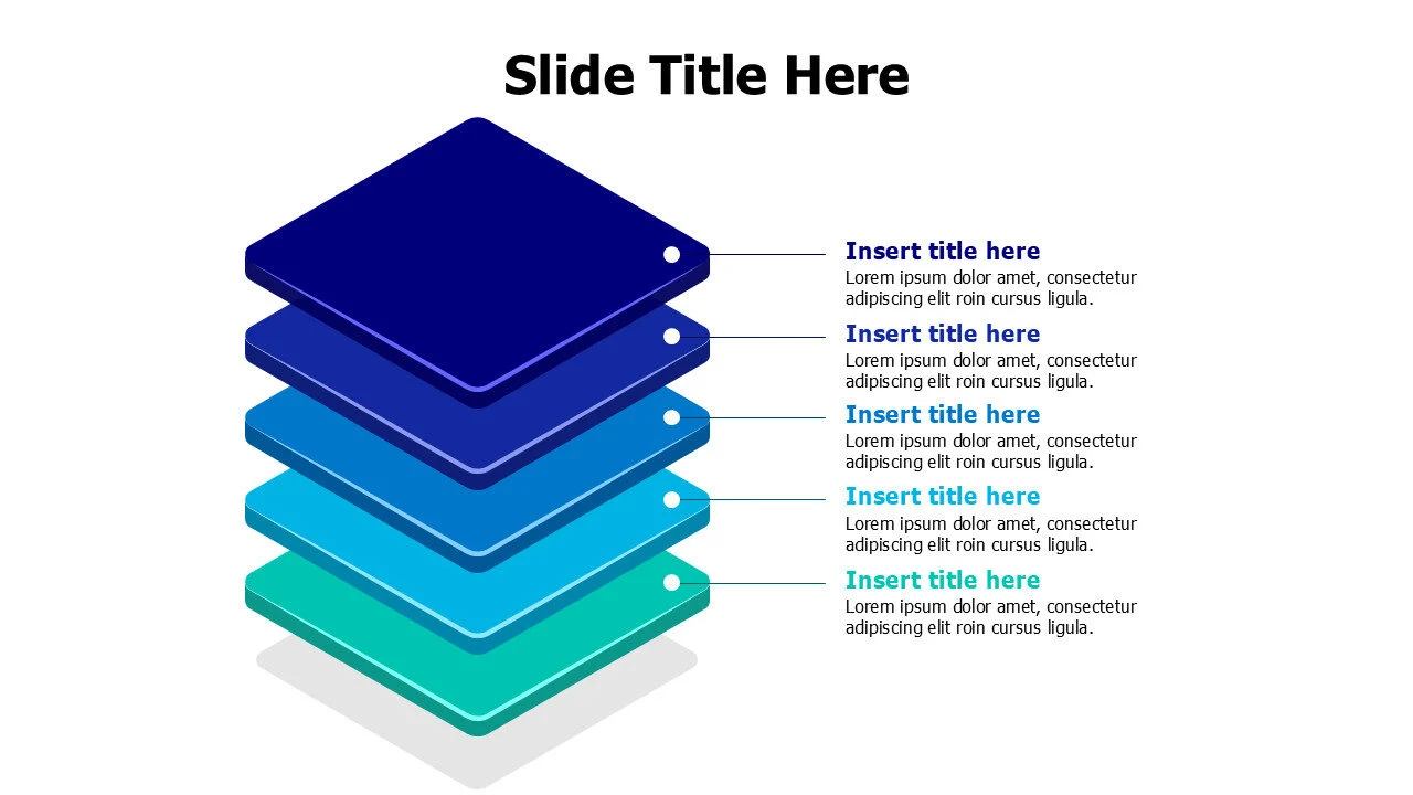 5 points overlayed shapes infographic