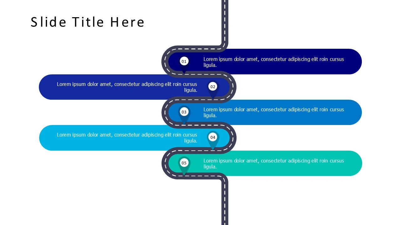 5 points roadmap infographic