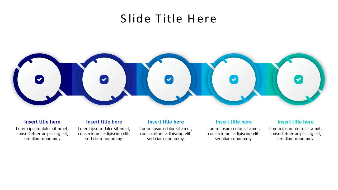 5 points scratchy circles infographic