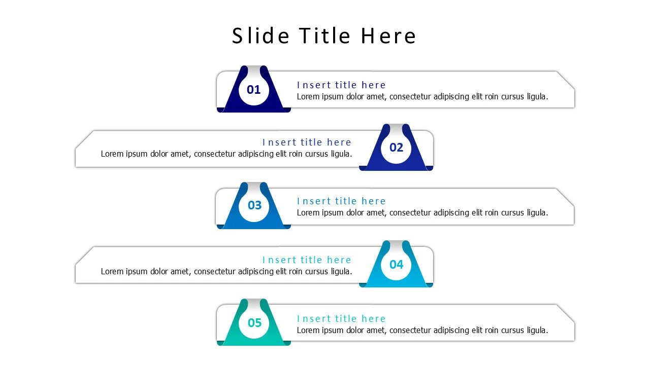 5 points stripes with numbers infographic