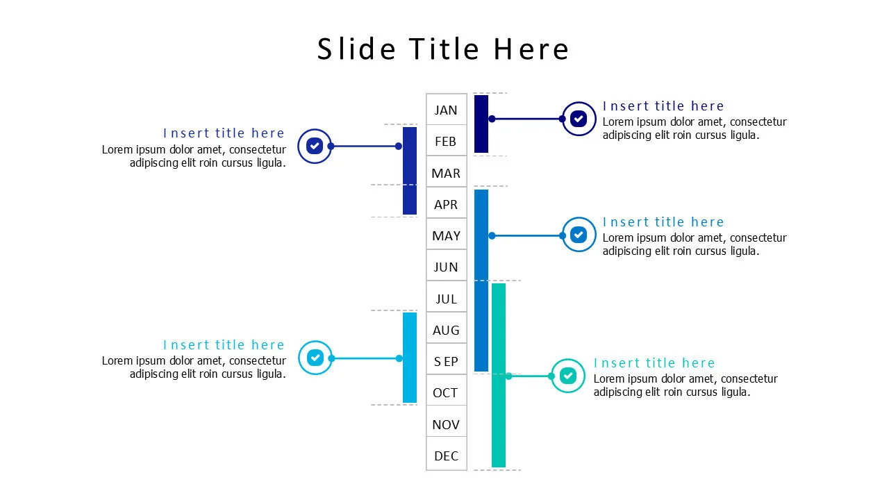 5 points timeline by months infographic