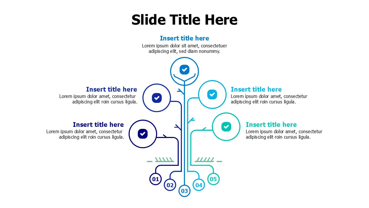 5 points tree infographic