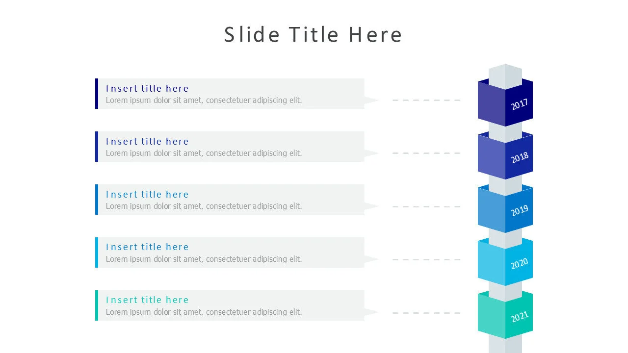 5 points vertical timeline 60