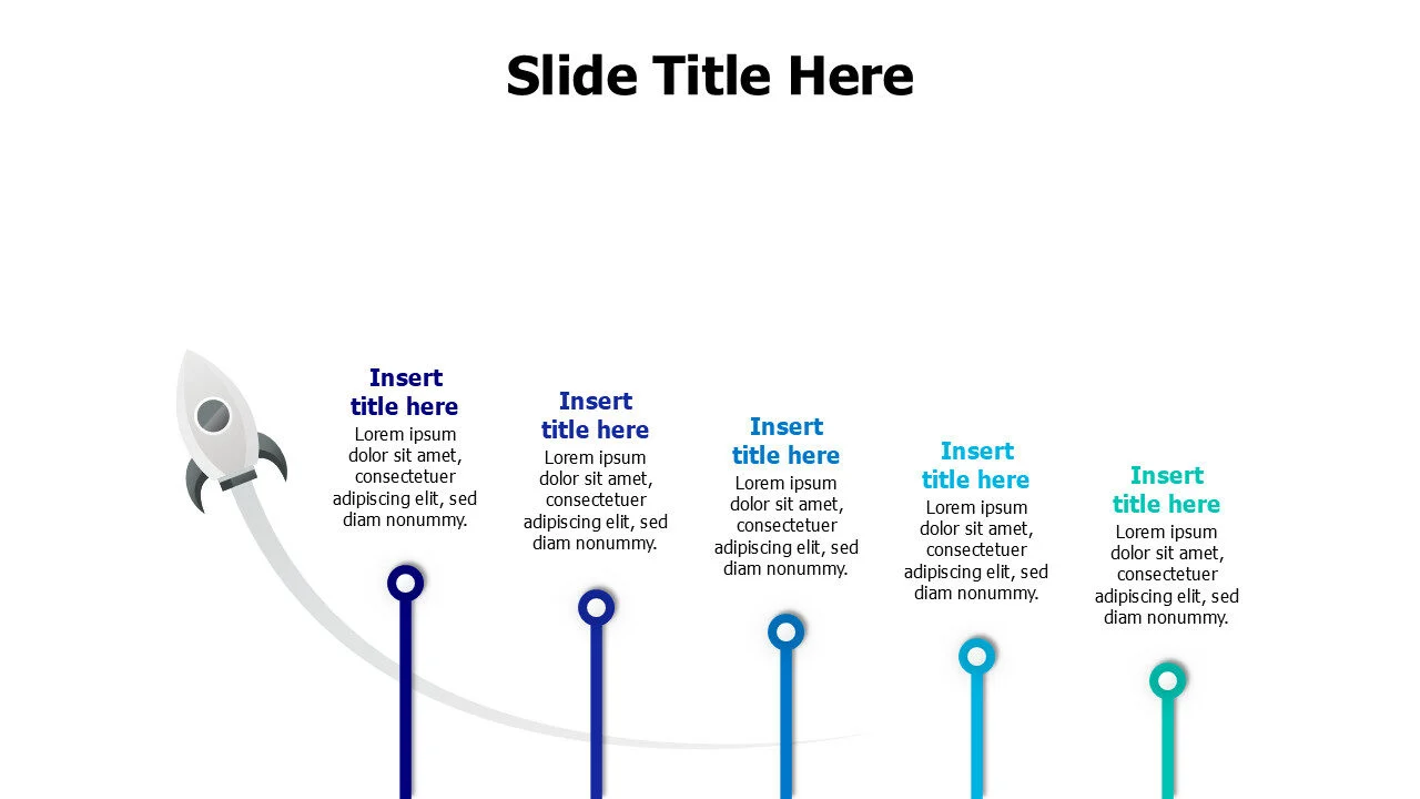 5 points with flying rocket infographic