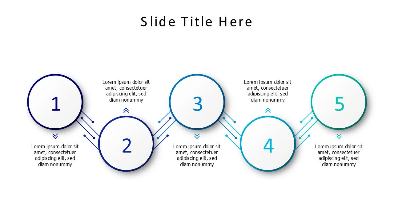 5 steps circular timeline template