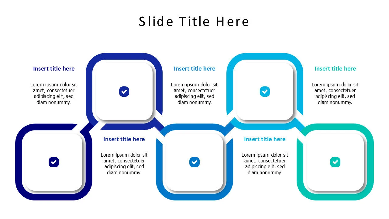 5 zigzag squares infographic