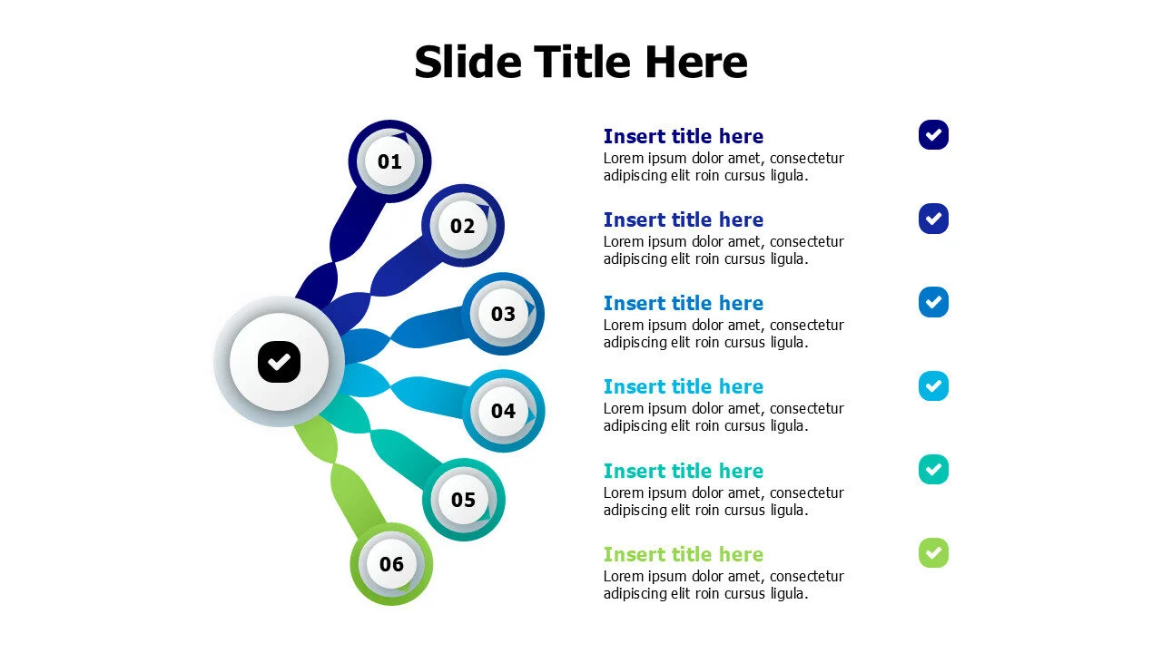 6 branching points twisted shapes infographic