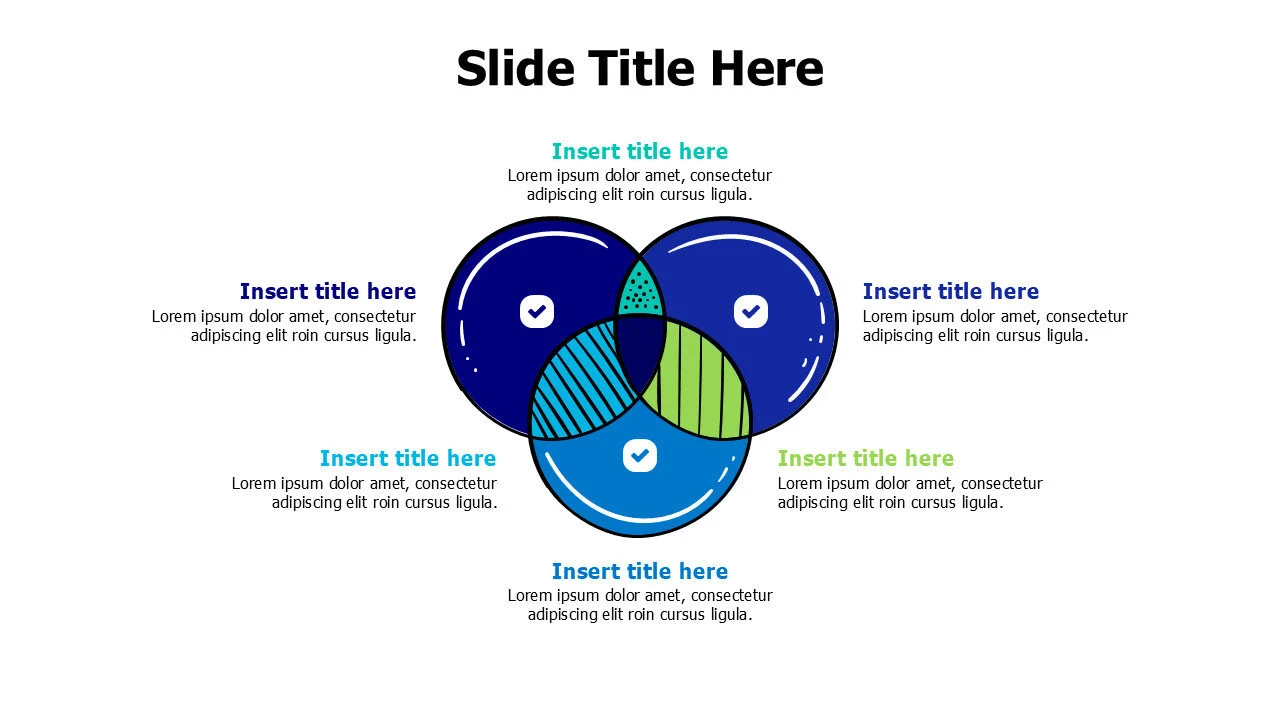 6 doodle circles with shared area infographic