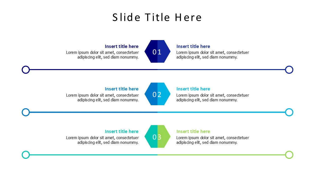 6 points 3 sectors comparison infographic