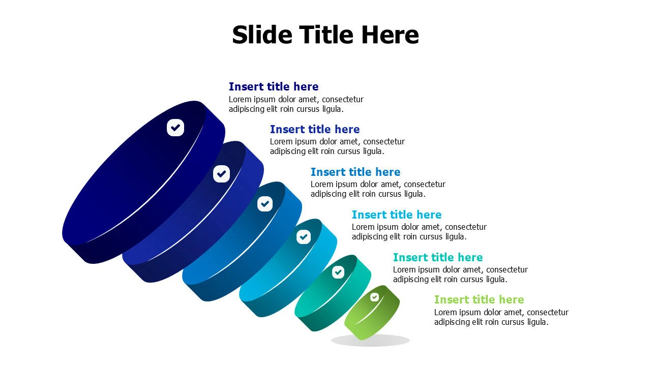 6 points 3D blocks infographic