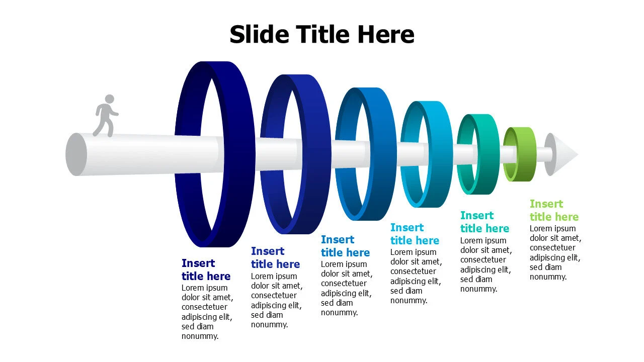6 points 3D funnel with arrow
