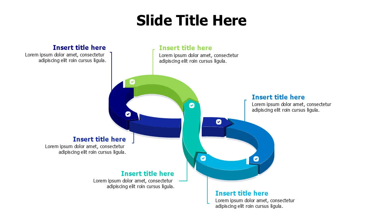 6 points 3D infinity loop infographic