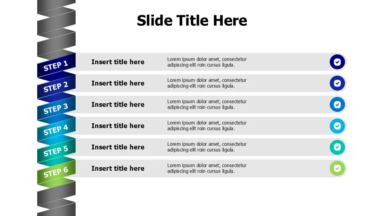 6 points agenda with icons infographic