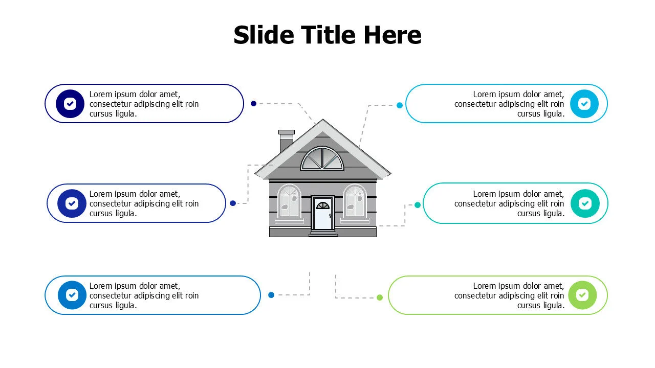 6 points branching from a house infographic
