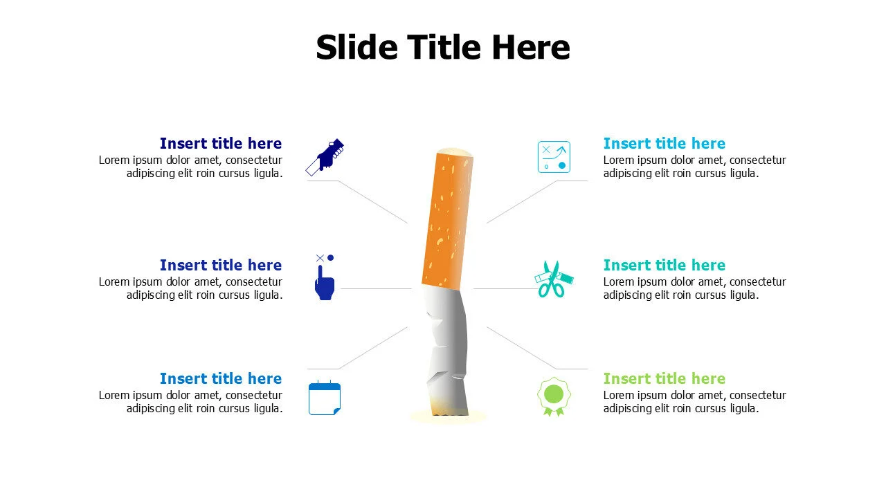 6 points cigarette steps infographic