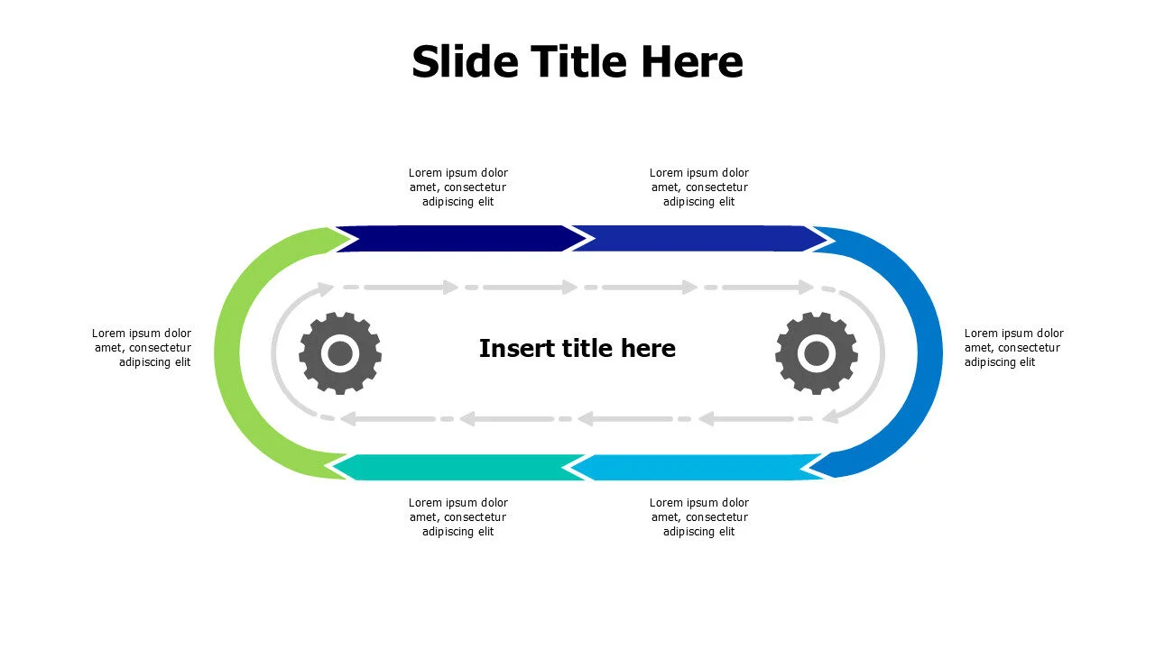 6 points colored arrows loop infographic