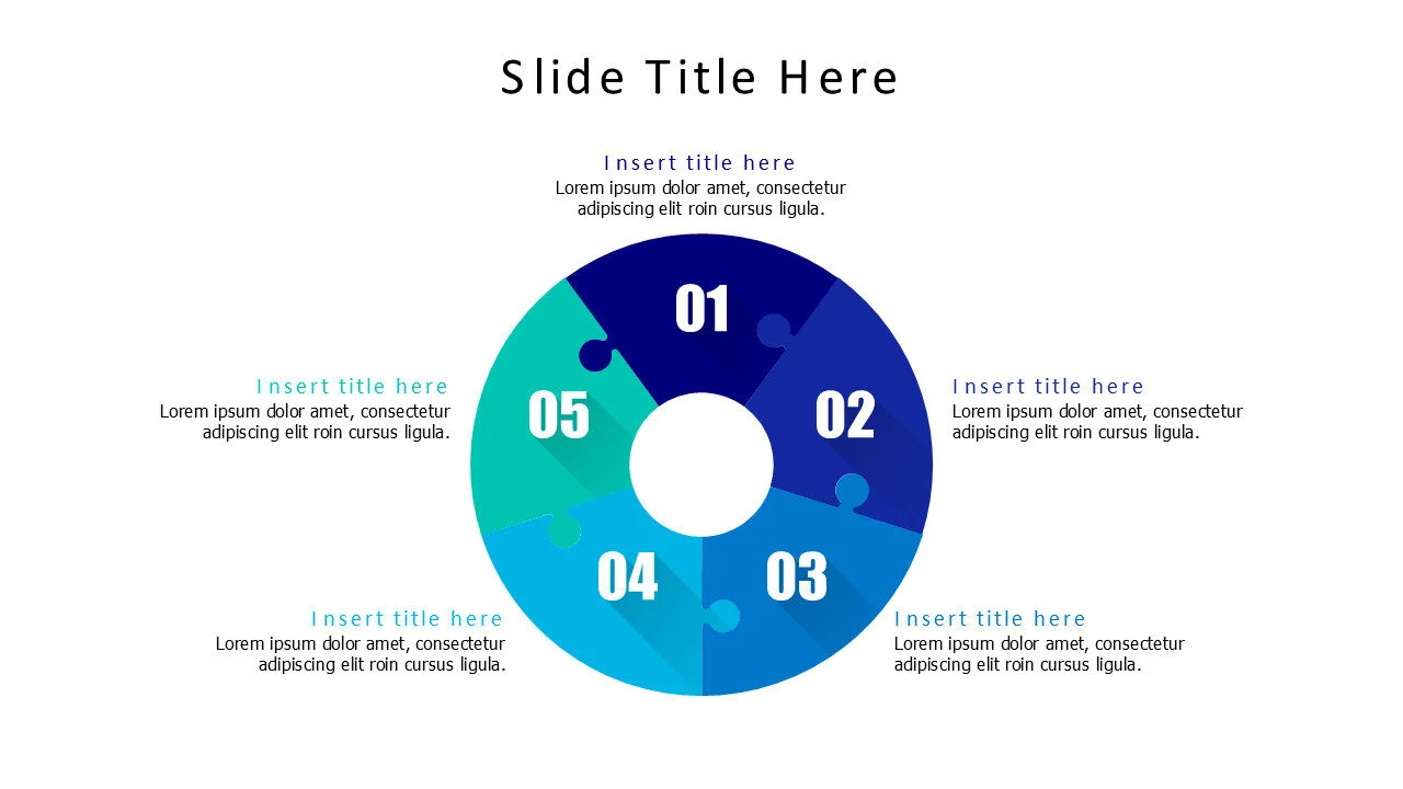 6 points connected rounded puzzle infographic with numbers