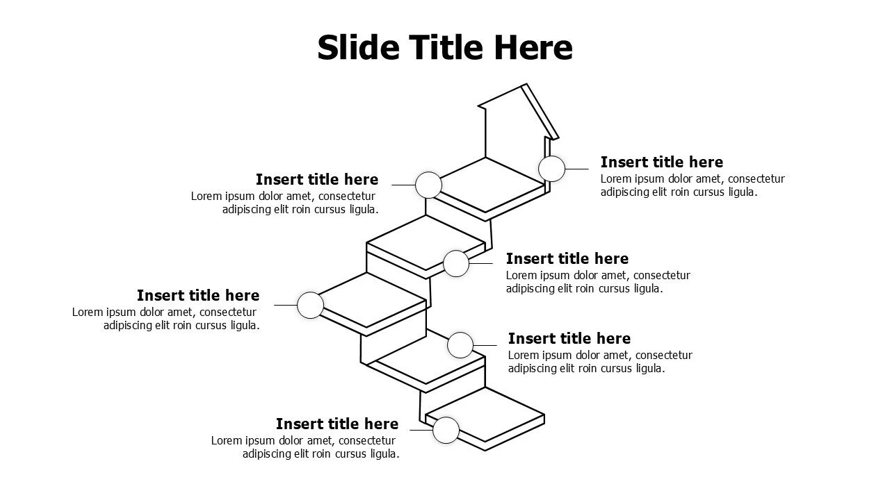 6 points doodle steps arrow infographic