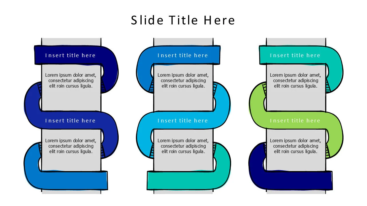 6 points doodle wrapped up stripes infographic