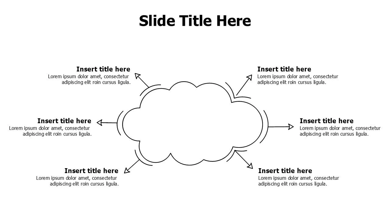6 points from outline cloud infographic