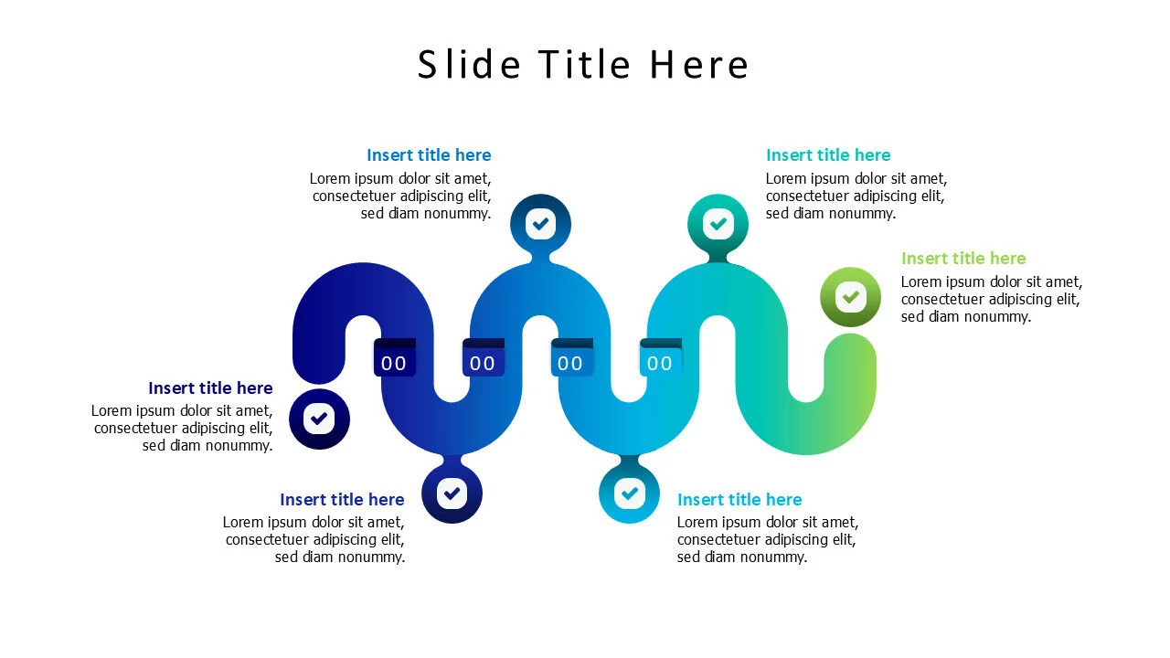 6 points gradient timeline