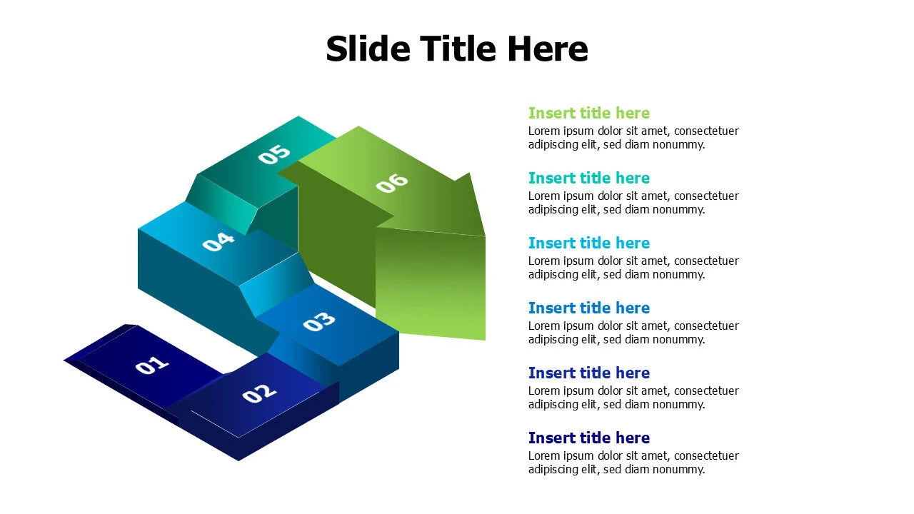 6 points growing steps to a big arrow infographic