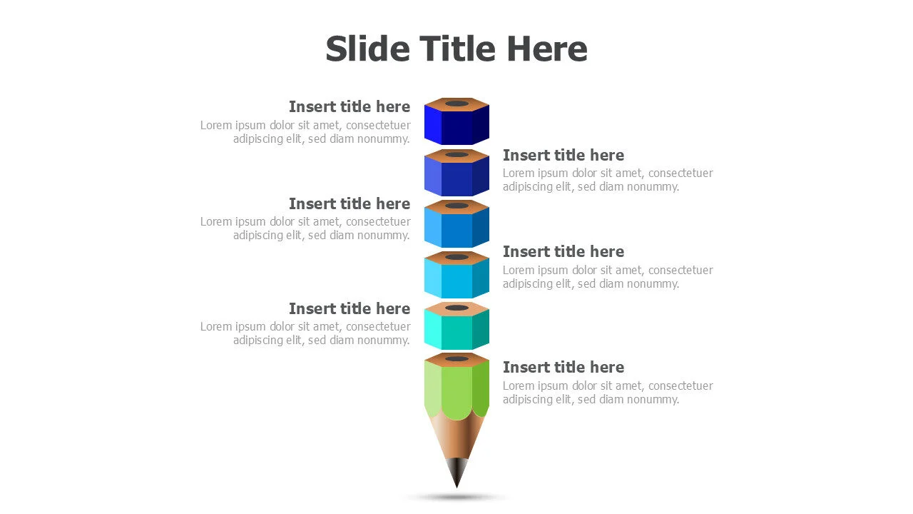 6 points pencil infographic
