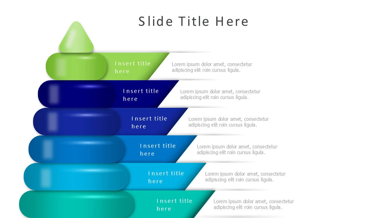 6 points pyramid infographic