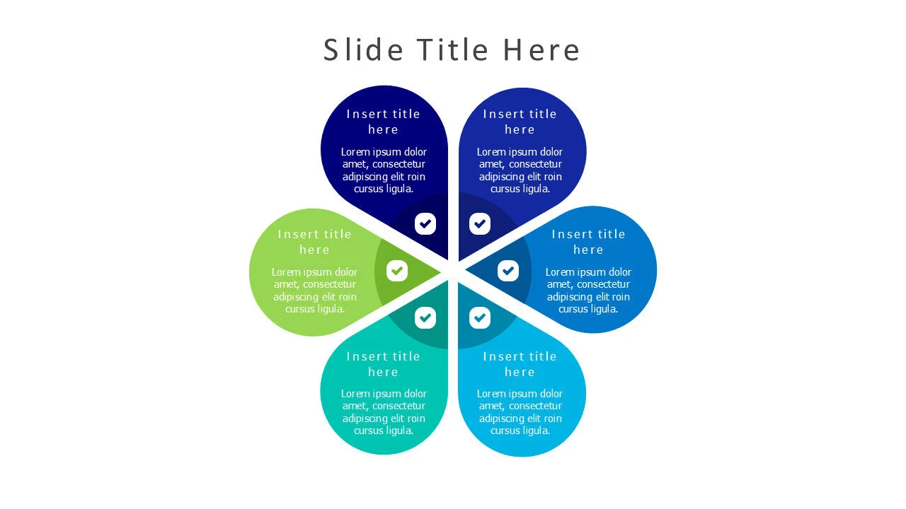 6 points round flower infographic