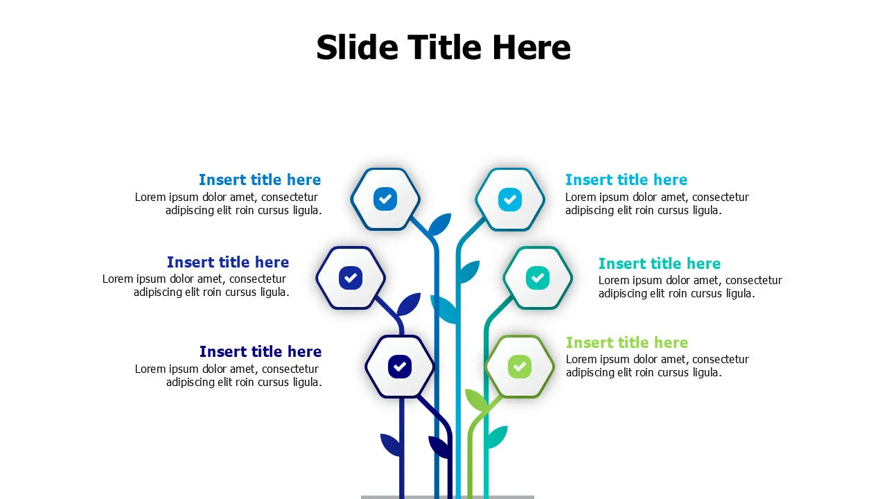 6 points tree infographic