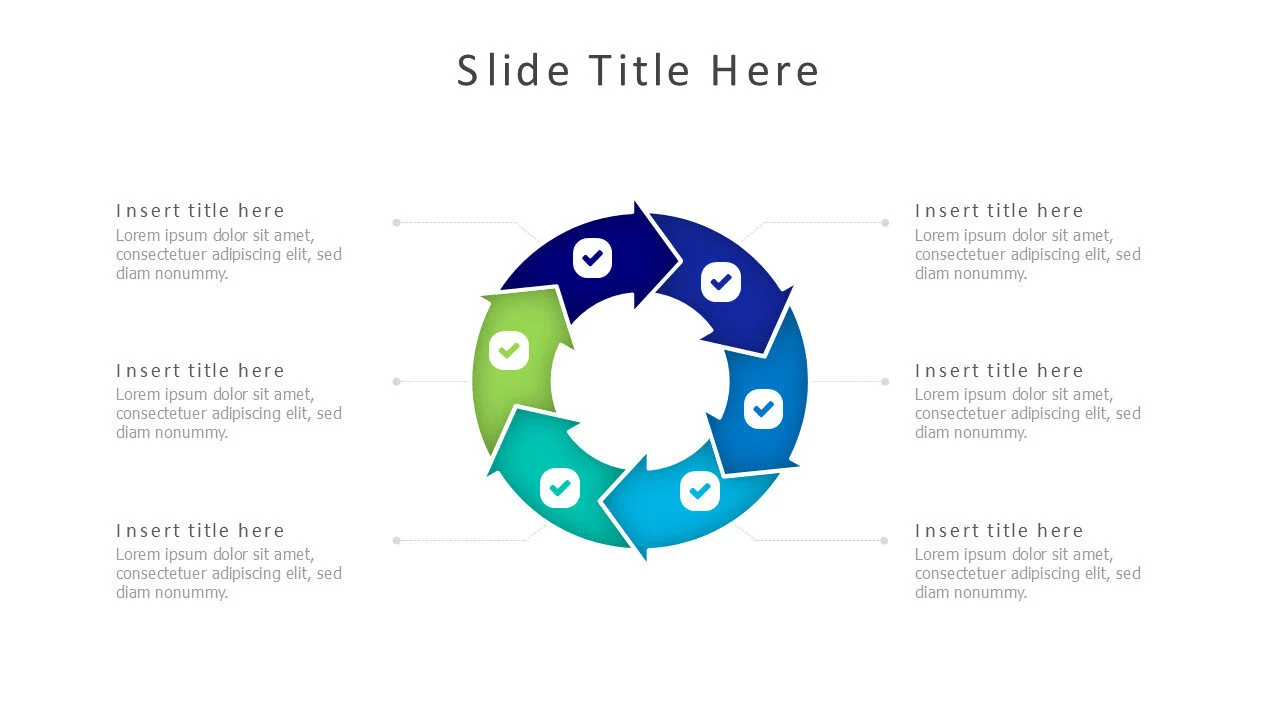 6 points with round arrows