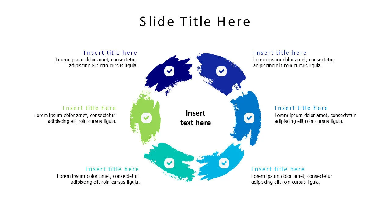 6 steps Scratchy rounded infographic