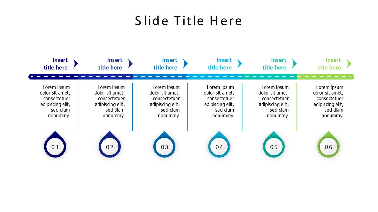 6 steps road line with numbering infographic