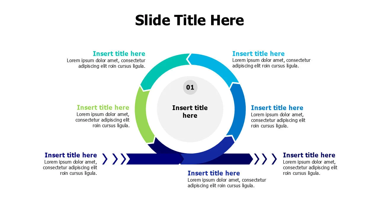 7 points agile rounding arrows infographic