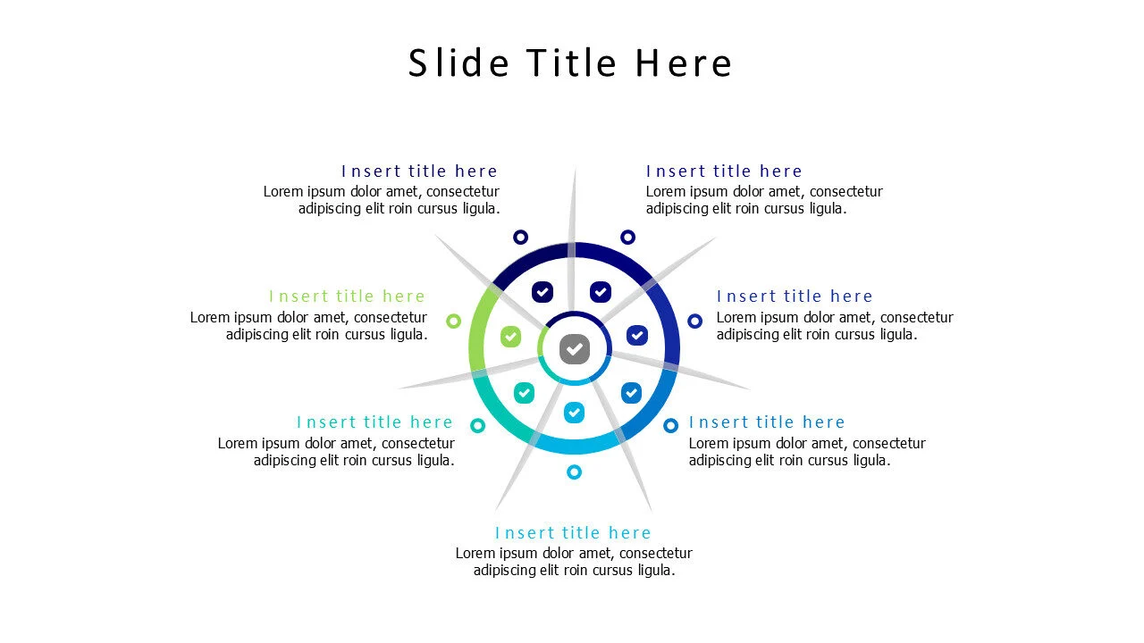 7 points divivded circle infographic with icons