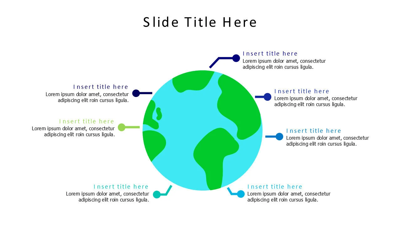 7 points flat colored earth infographic
