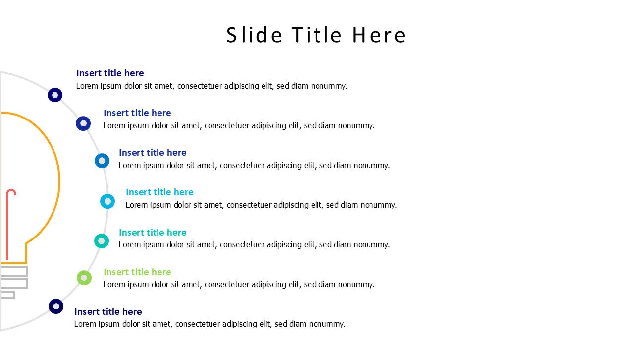 7 points from outlined bulb infographic