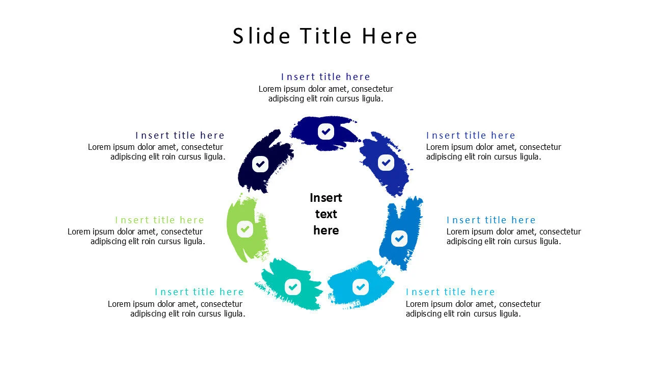7 steps Scratchy rounded infographic