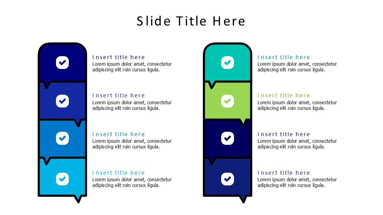 8 doodle colored speech bubbles infographic