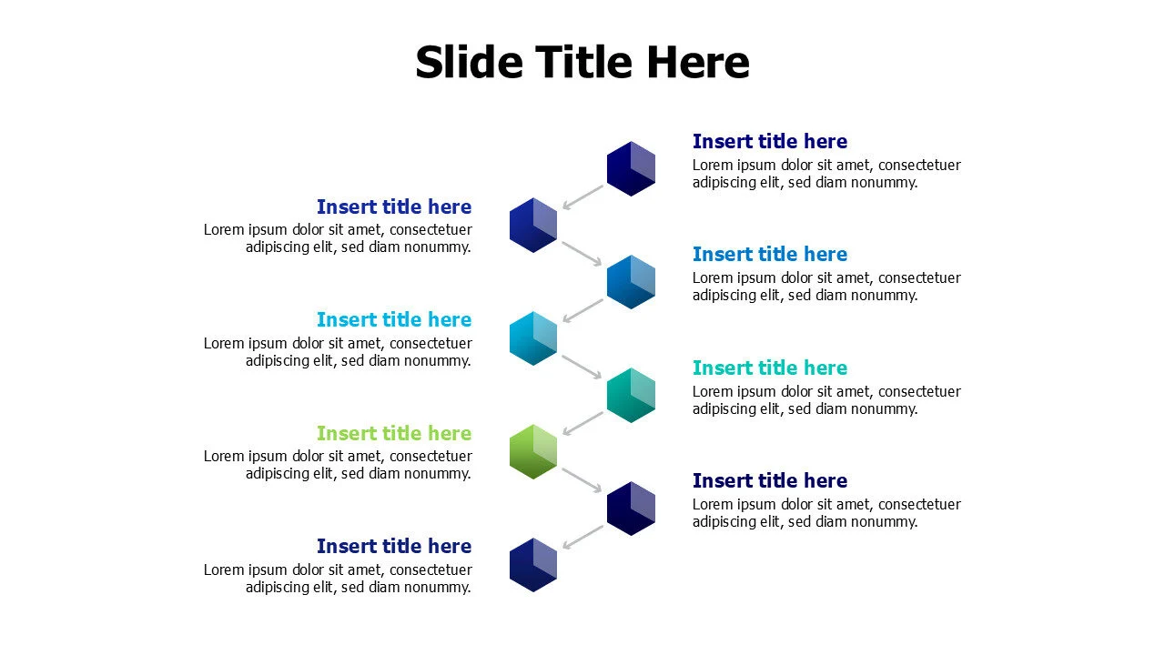 8 points 3D cubes with arrows infographic