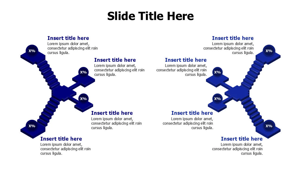 8 points compraison 3D stairs infographic