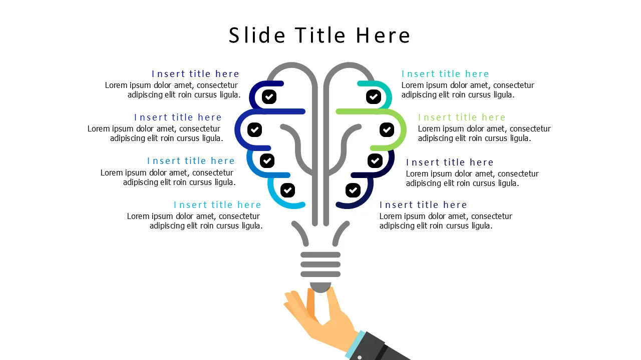 8 points mind bulb infographic