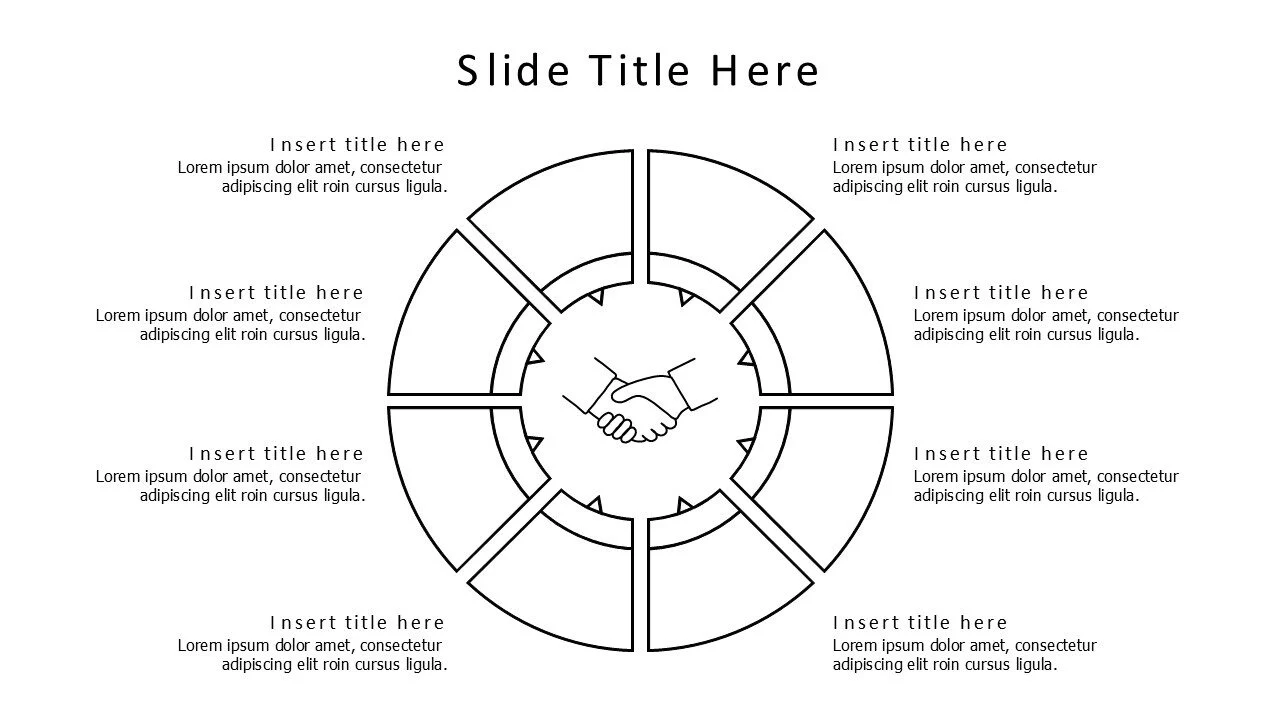 8 points outline blocks rounded infographic