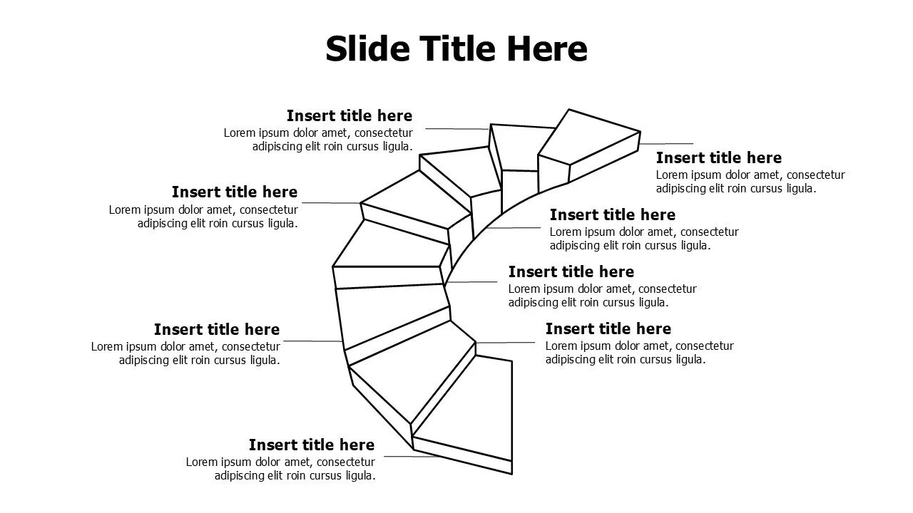 8 points outline steps ladder infographic