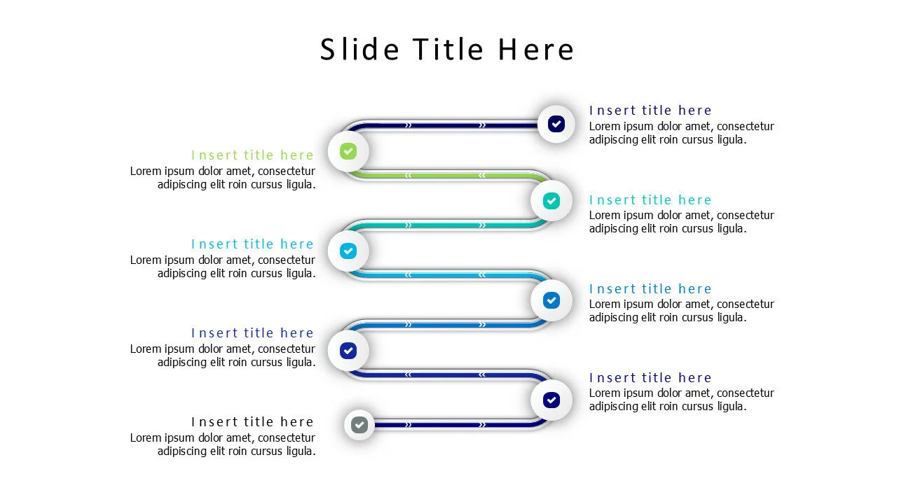 8 points zigzag line roadmap infographic