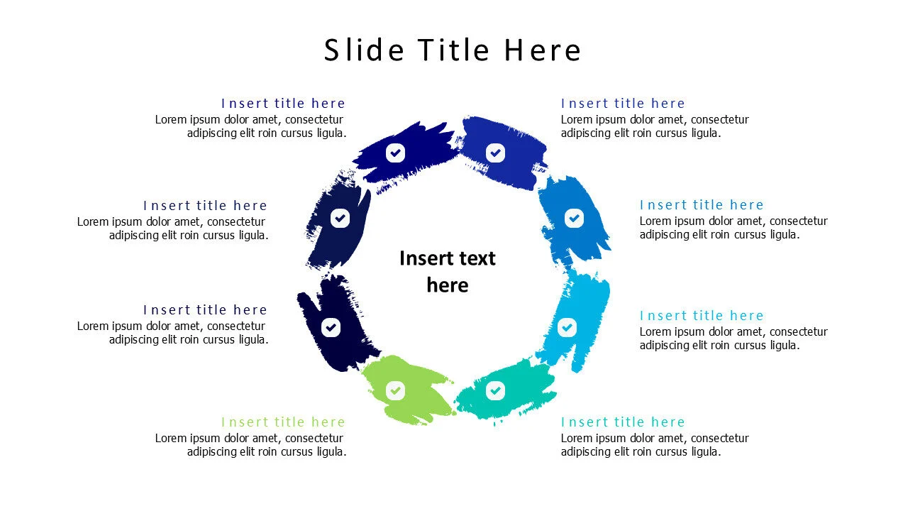 8 steps Scratchy rounded infographic