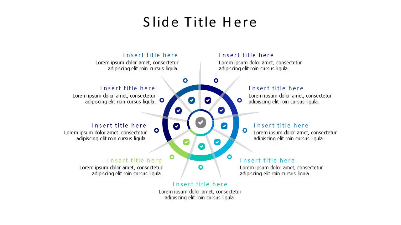 9 points divivded circle infographic with icons